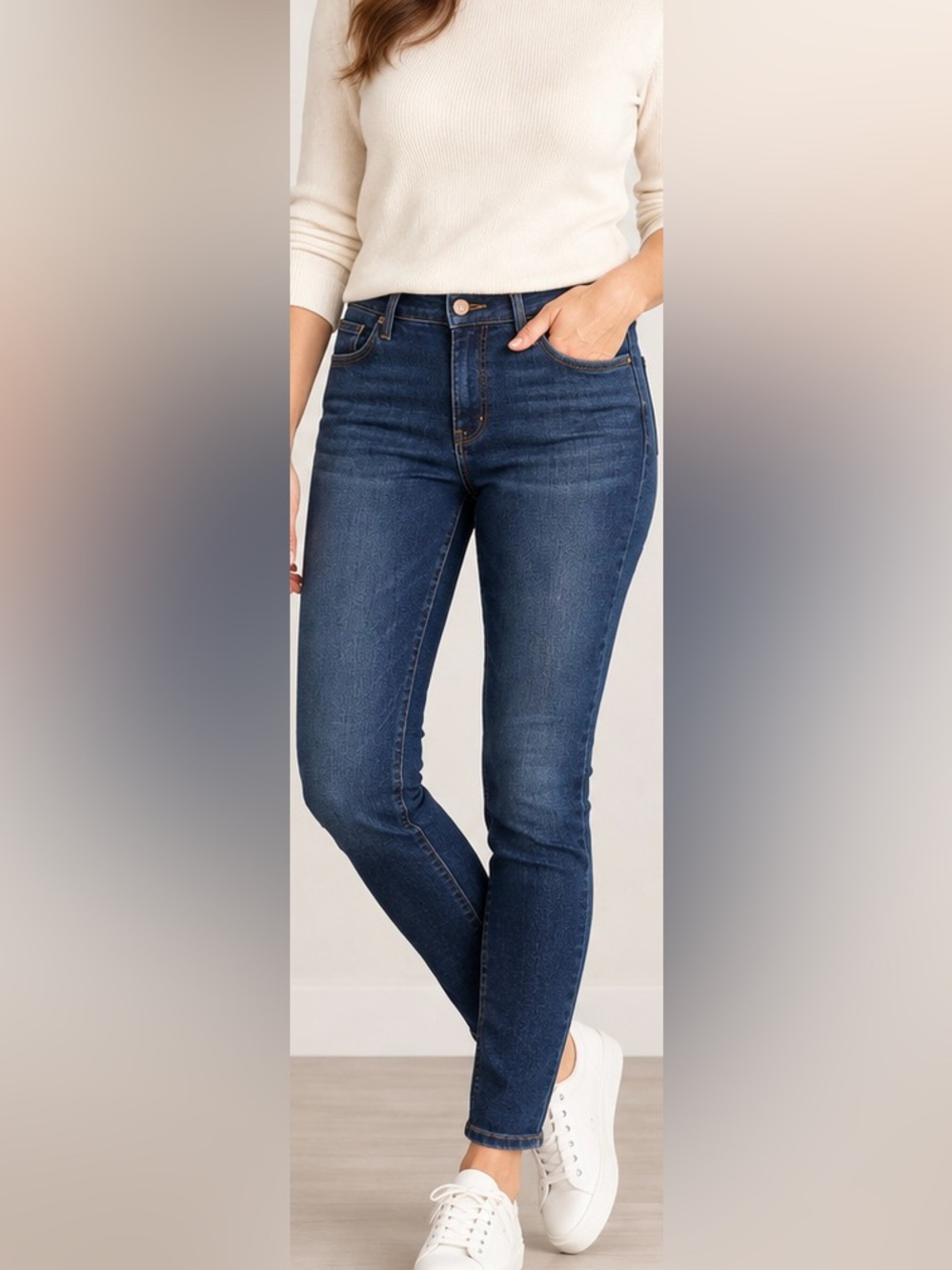 MADEWELL 9” MID-RISE SKINNY DARK WASH STRETCH DENIM JEANS size27